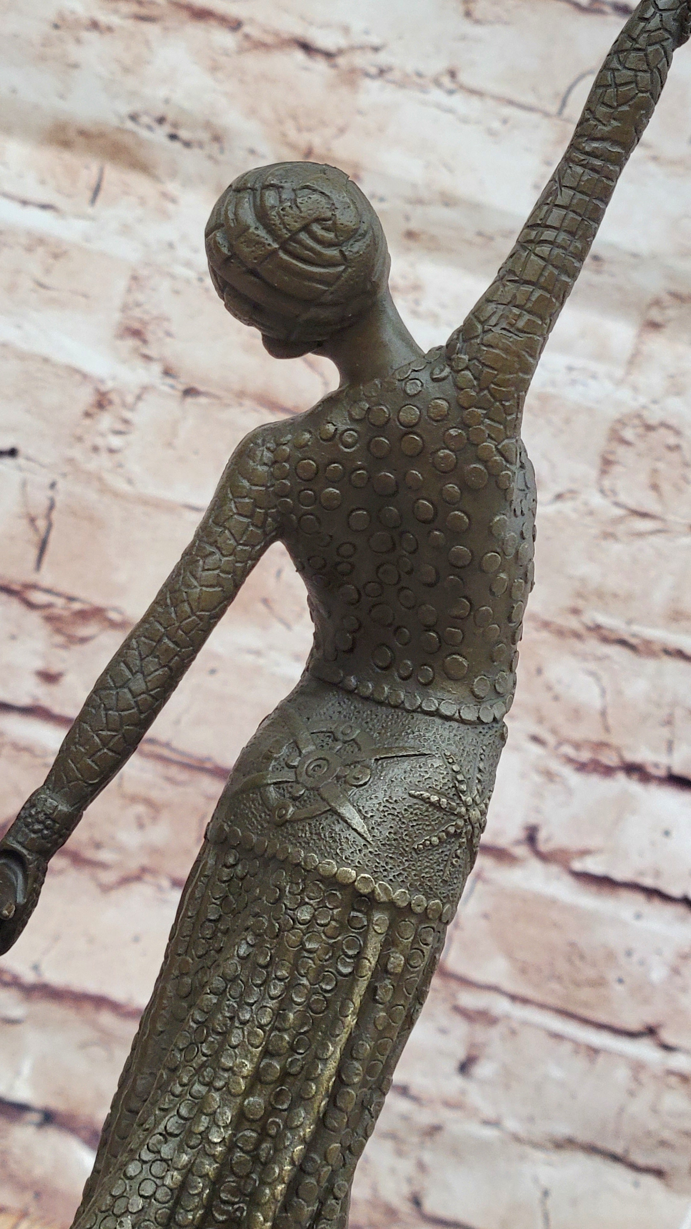 Chiparus Art Deco Bronze Dancer Sculpture on Marble Base