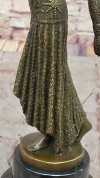 Chiparus Art Deco Bronze Dancer Sculpture on Marble Base