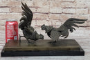 Roosters Chickens Cock Fighting Bronze Sculpture by Milo