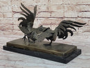 Roosters Chickens Cock Fighting Bronze Sculpture by Milo