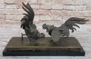 Roosters Chickens Cock Fighting Bronze Sculpture by Milo
