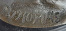 Bronze Fighting Roosters on Black Marble Base