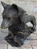Bronze Wolf Bust with Howling Wolf by Milo