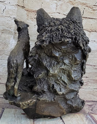 Bronze Wolf Bust with Howling Wolf by Milo