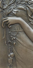 Art Nouveau Girl Portrait Bas Relief Bronze Sculpture 9.5" x 4"