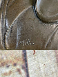 Art Nouveau Female Portrait Bas Relief Bronze Sculpture 9.5" x 4"