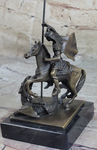 St. George Dragon Slayer Bronze Military Saint Sculpture