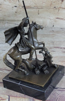 St. George Dragon Slayer Bronze Military Saint Sculpture