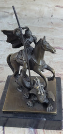 St. George Dragon Slayer Bronze Military Saint Sculpture