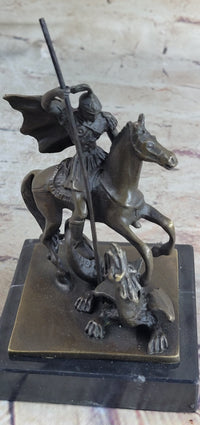 St. George Dragon Slayer Bronze Military Saint Sculpture