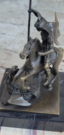 St. George Dragon Slayer Bronze Military Saint Sculpture
