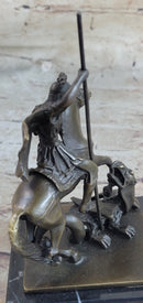 St. George Dragon Slayer Bronze Military Saint Sculpture