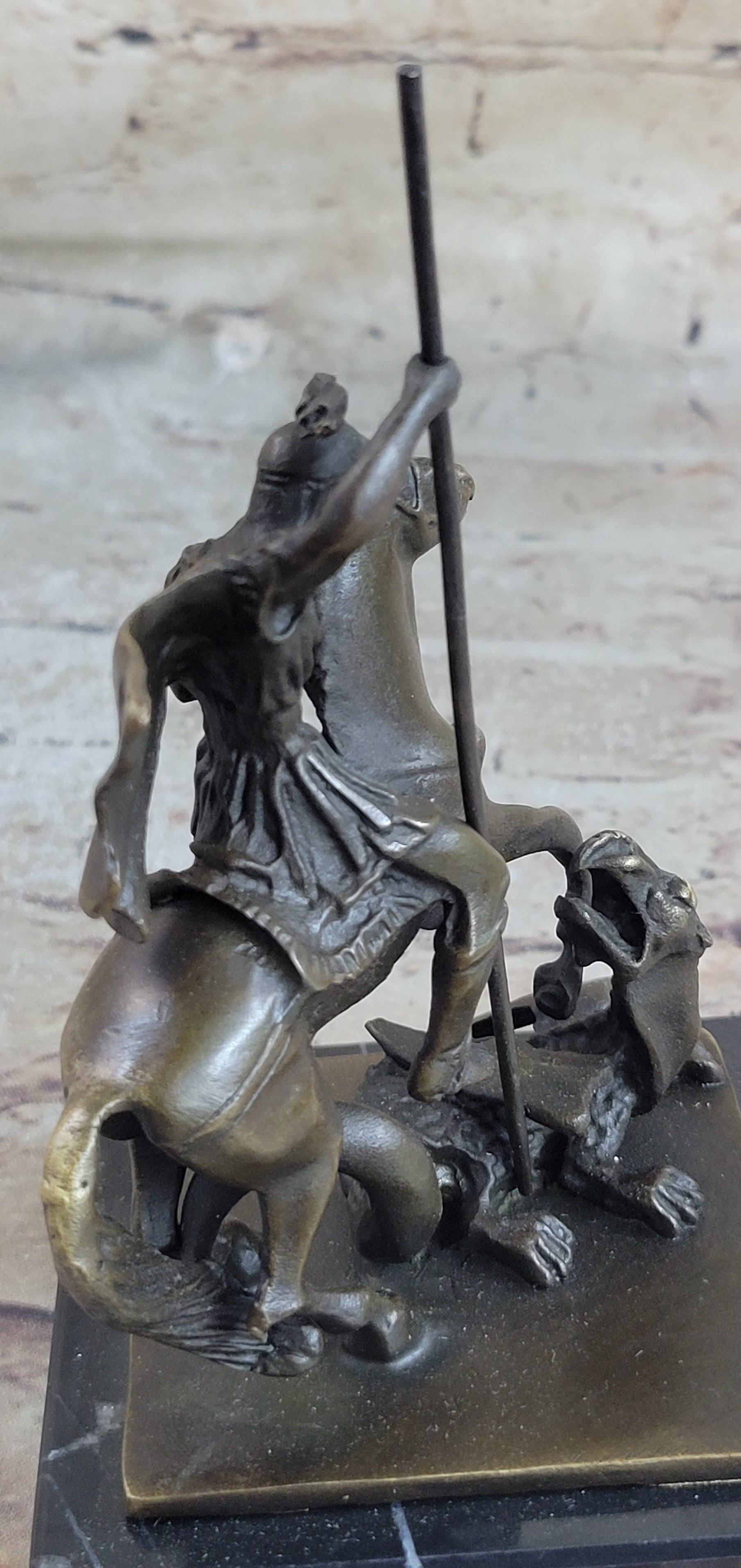 St. George Dragon Slayer Bronze Military Saint Sculpture