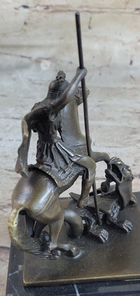 St. George Dragon Slayer Bronze Military Saint Sculpture