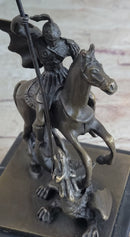 St. George Dragon Slayer Bronze Military Saint Sculpture