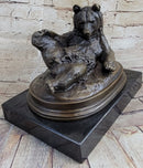 Grizzly Bear on His Back Bronze Sculpture
