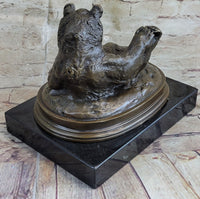 Grizzly Bear on His Back Bronze Sculpture