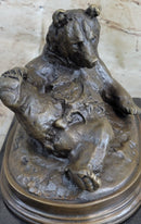 Grizzly Bear on His Back Bronze Sculpture