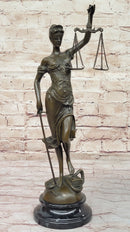 Bronze Blind Lady of Justice Scales Law Lawyer Office Sculpture