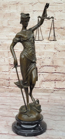 Bronze Blind Lady of Justice Scales Law Lawyer Office Sculpture