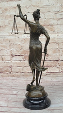 Bronze Blind Lady of Justice Scales Law Lawyer Office Sculpture