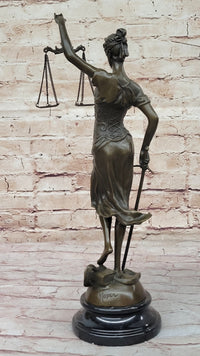 Bronze Blind Lady of Justice Scales Law Lawyer Office Sculpture