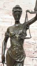 Bronze Blind Lady of Justice Scales Law Lawyer Office Sculpture