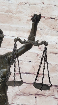 Bronze Blind Lady of Justice Scales Law Lawyer Office Sculpture