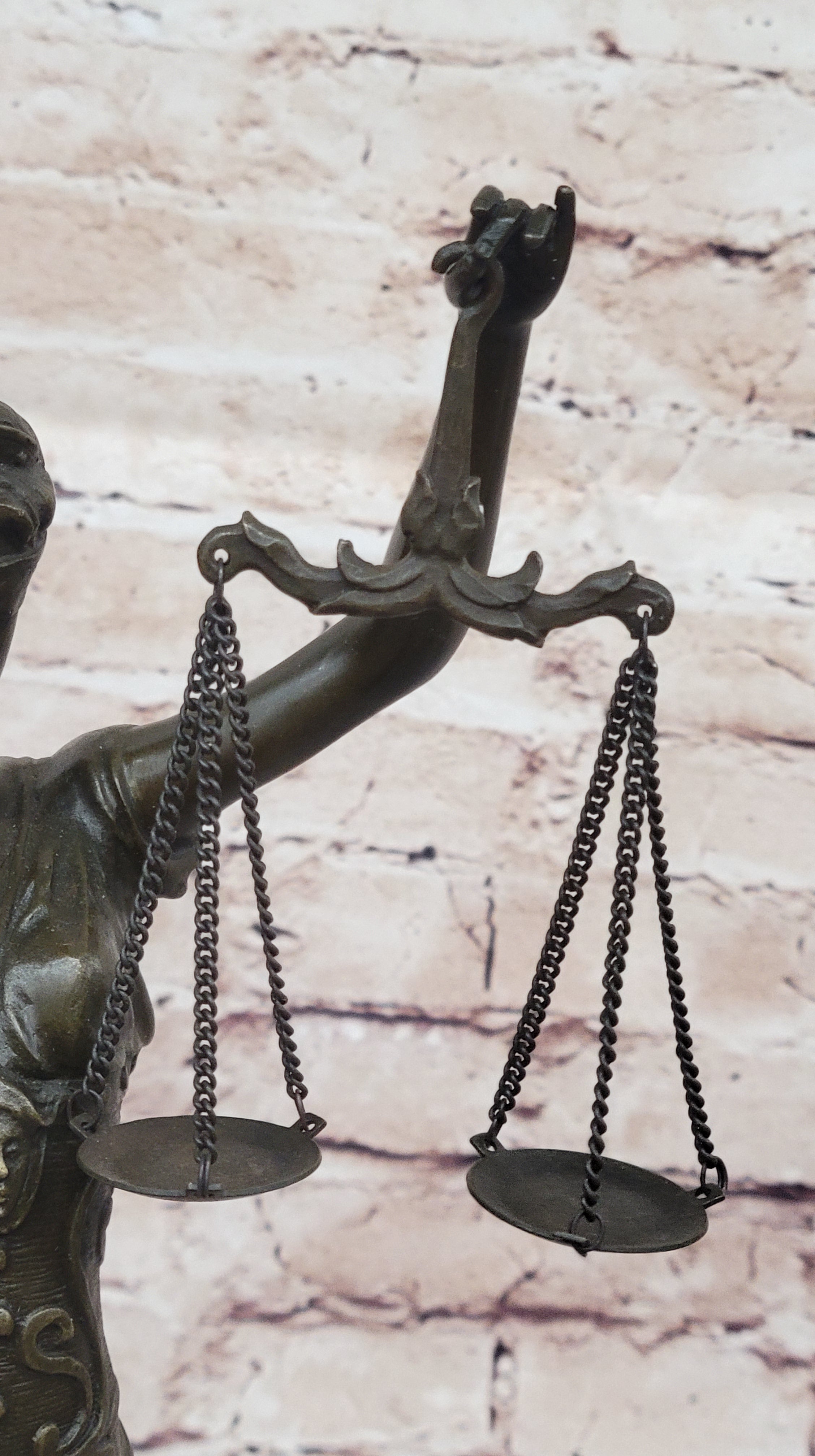 Bronze Blind Lady of Justice Scales Law Lawyer Office Sculpture