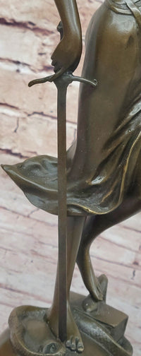 Bronze Blind Lady of Justice Scales Law Lawyer Office Sculpture