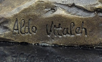 Nude Girl Posing - Bronze Sculpture by Aldo Vitaleh