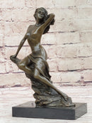 Nude Girl Posing - Bronze Sculpture by Aldo Vitaleh
