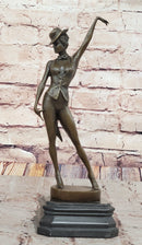 Cabaret Bronze Dancer Sculpture with Hat and Heels