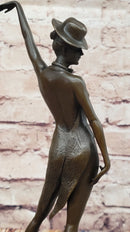 Cabaret Bronze Dancer Sculpture with Hat and Heels