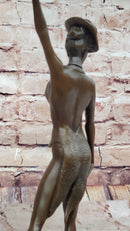 Cabaret Bronze Dancer Sculpture with Hat and Heels