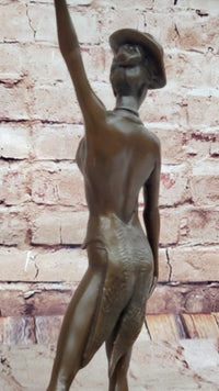 Cabaret Bronze Dancer Sculpture with Hat and Heels