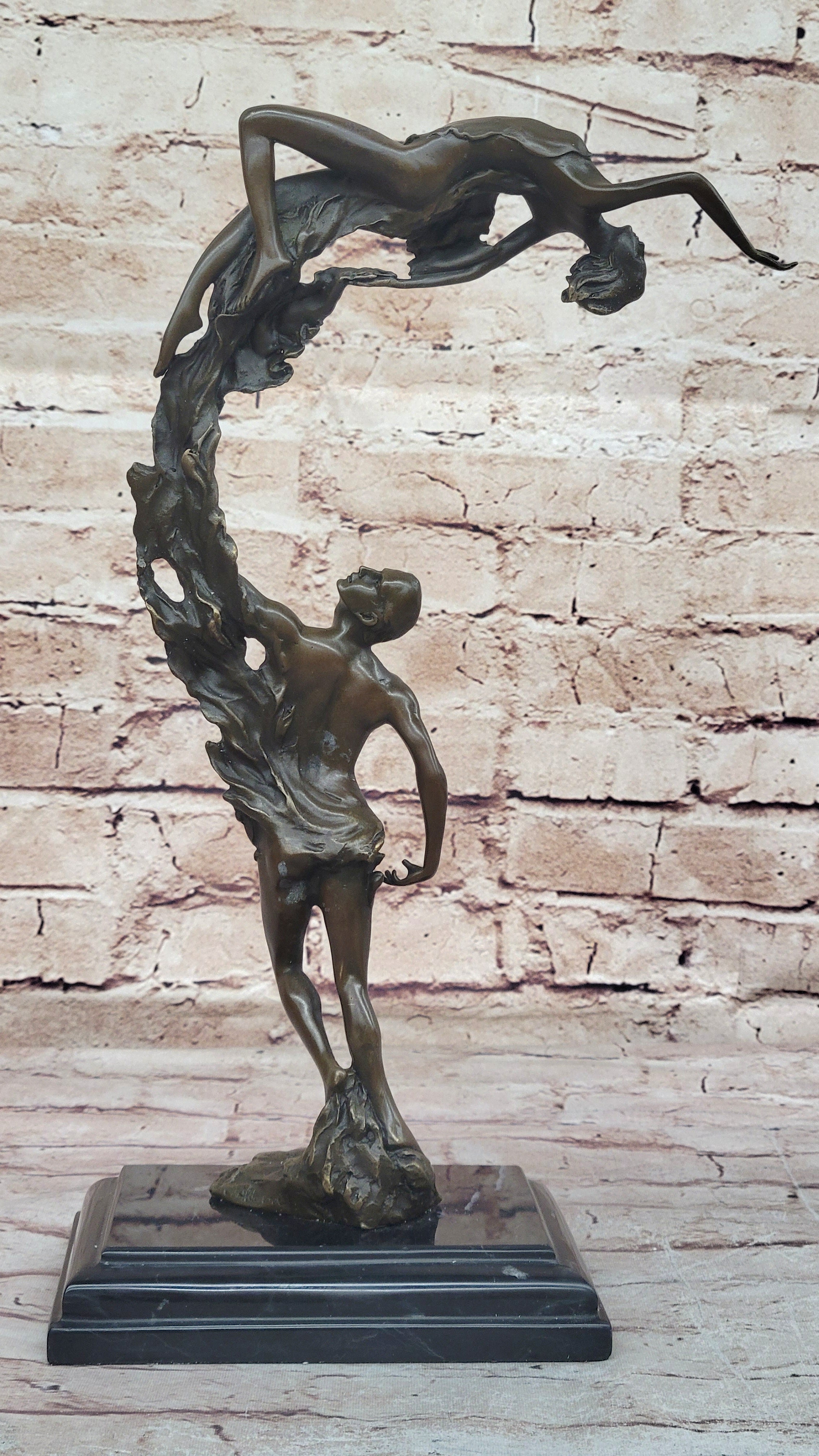 Dream Dance by Aldo Vitaleh Romantic Nude Figures Bronze Sculpture Art