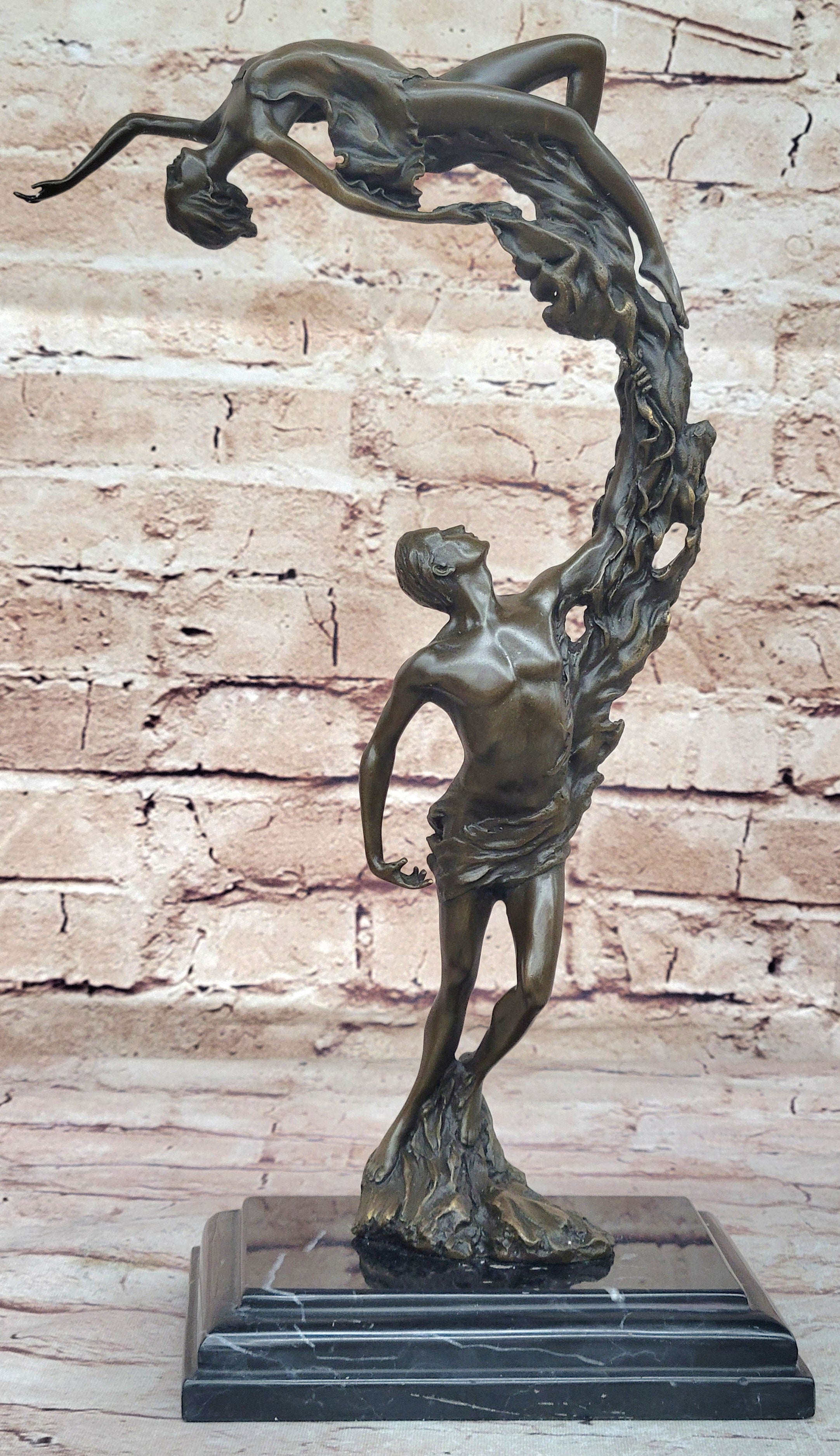 Dream Dance by Aldo Vitaleh Romantic Nude Figures Bronze Sculpture Art