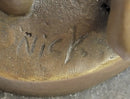 Well Endowed Nude Man Male Bronze Figure Sculpture Gay Art Marble Base