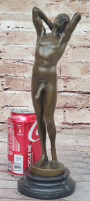 Nude Male Model Erect Penis Erotic Bronze Sculpture Signed Gay Art