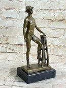 Nude Male Construction Worker Gay Theme Hot Cast Bronze Sculpture Art