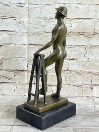 Nude Male Construction Worker Gay Theme Hot Cast Bronze Sculpture Art