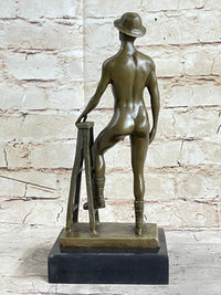 Nude Male Construction Worker Gay Theme Hot Cast Bronze Sculpture Art
