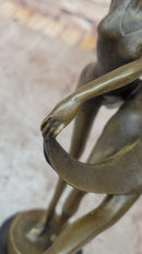 Dual Ballerina Dancers Gemini Girls Bronze Sculpture 14" x 10"