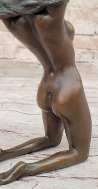 Aldo Vitaleh Nude Girl Removing Her Shirt Bronze Sculpture Art