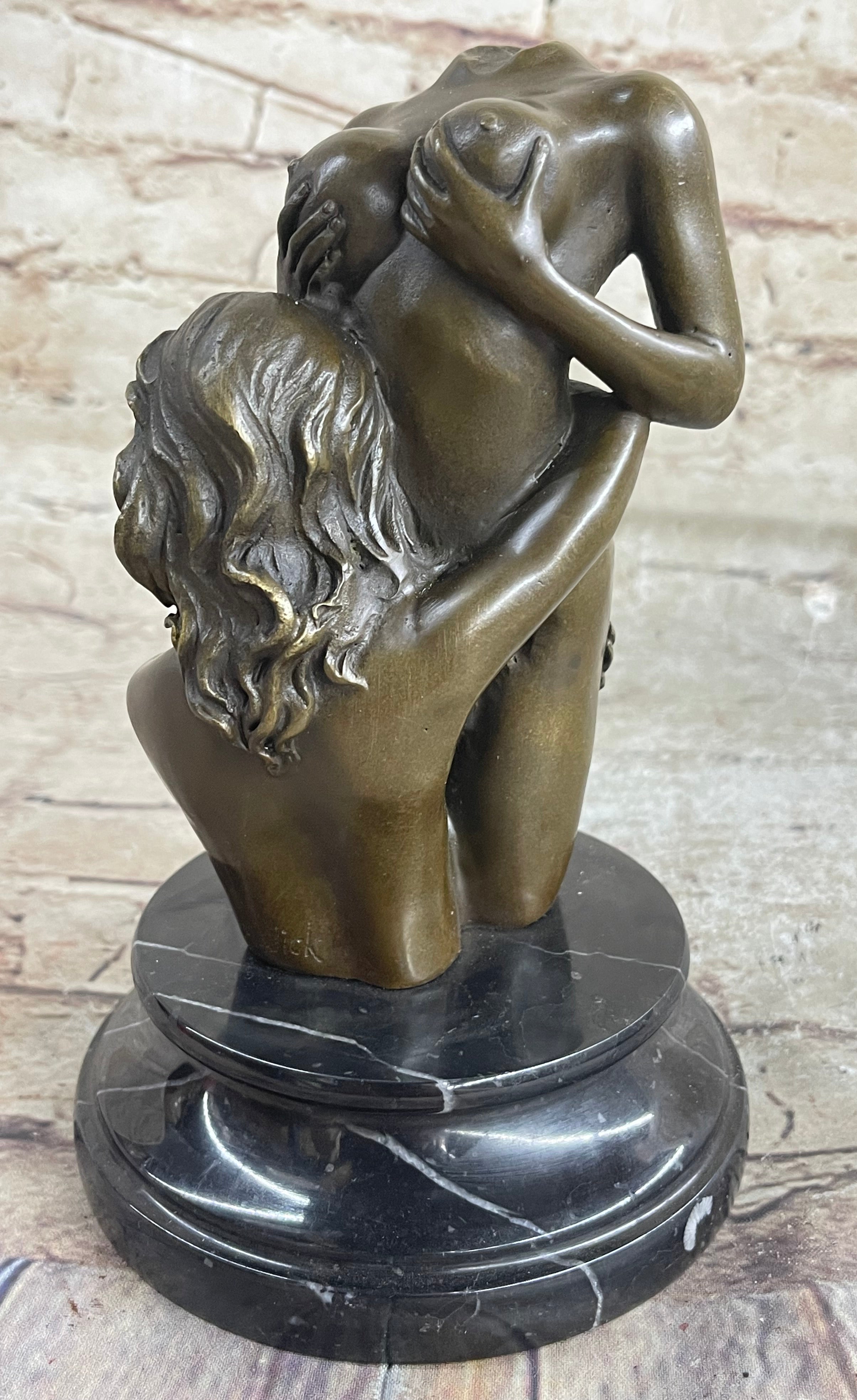 Art crafted Erotic Art Two Girls Bronze Masterpiece Sculpture
