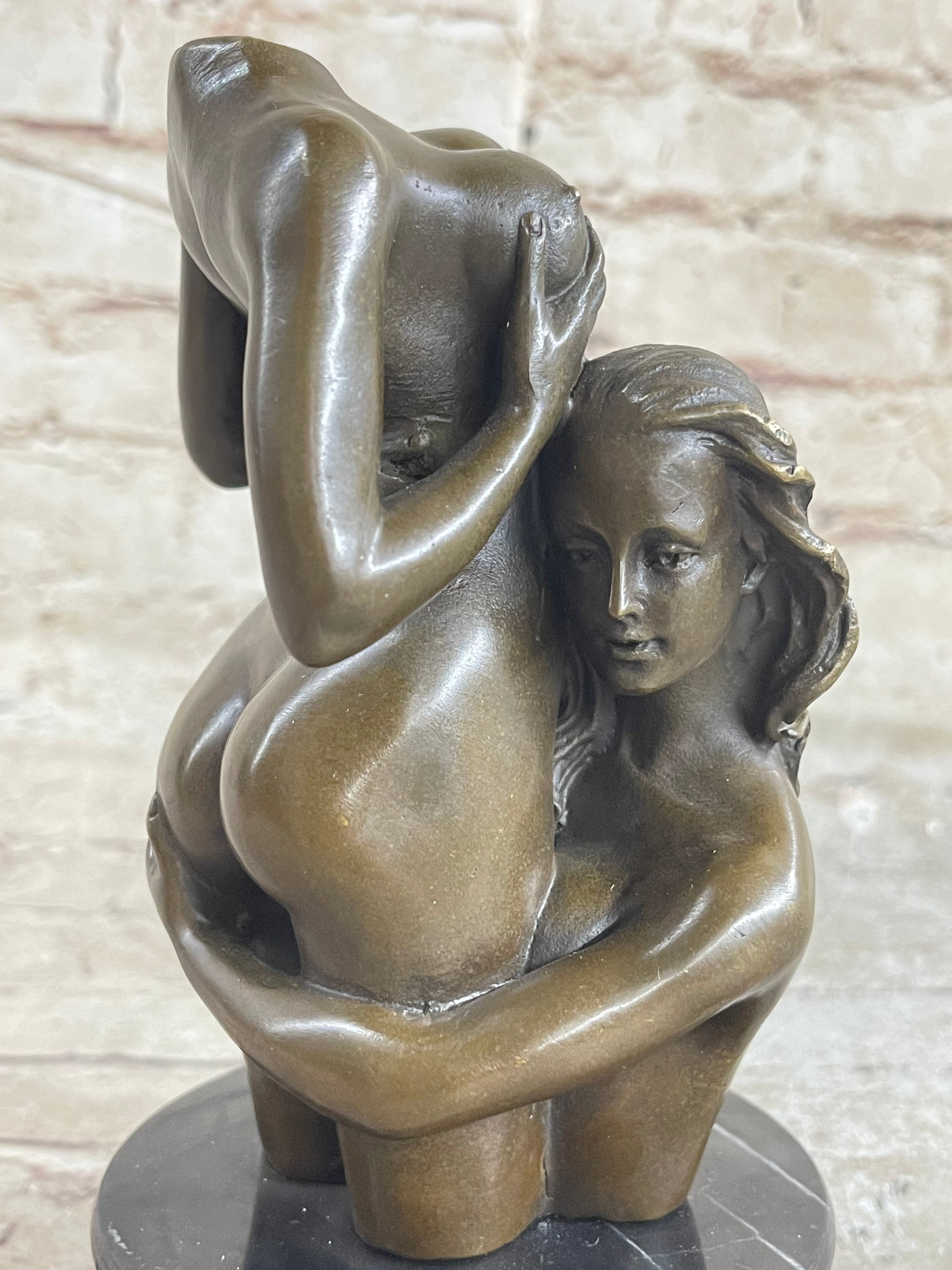 Art crafted Erotic Art Two Girls Bronze Masterpiece Sculpture