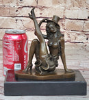 Sexy Burlesque Dancer Bronze Sculpture Art Deco Marble