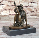 Sexy Burlesque Dancer Bronze Sculpture Art Deco Marble