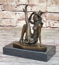 Sexy Burlesque Dancer Bronze Sculpture Art Deco Marble